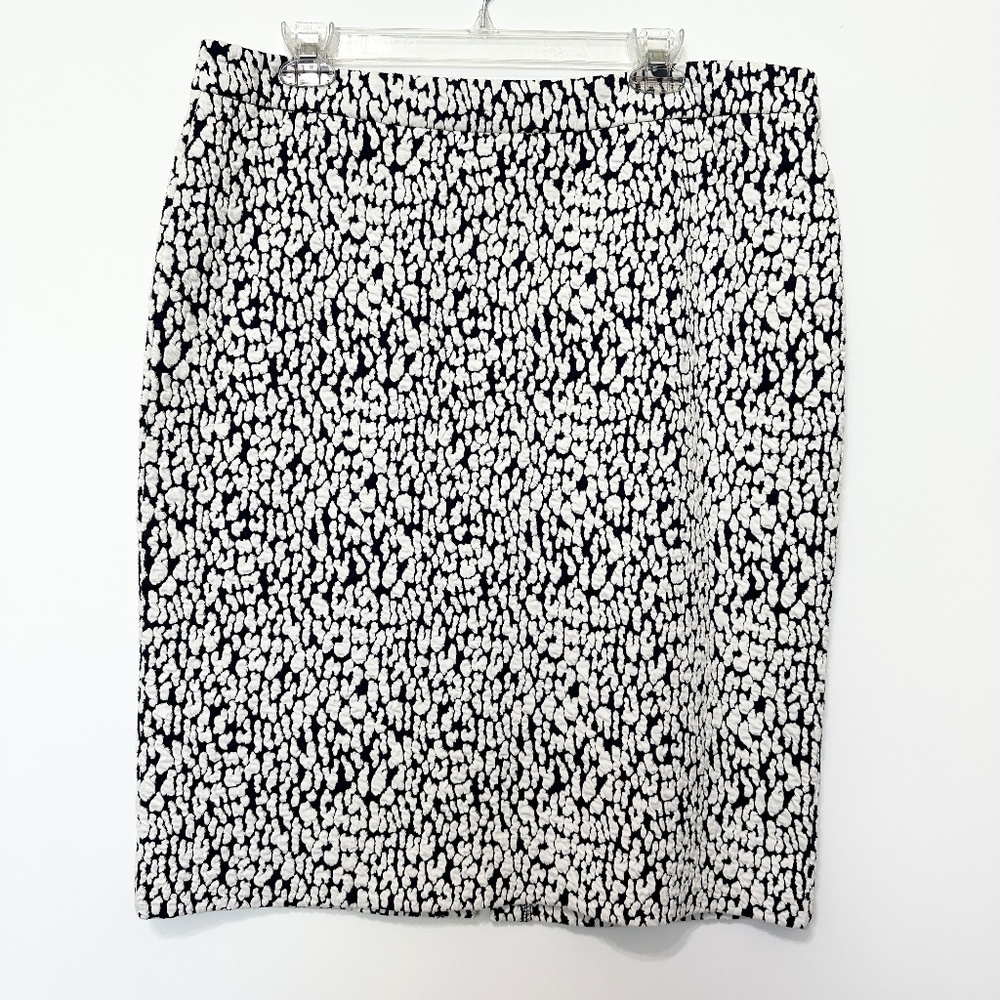 Michael Kors Pencil Skirt Womens XL Navy White Striped Career Workwear